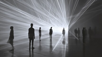 Aufkleber - Illuminating connections light art installation engaging spectators in a modern space