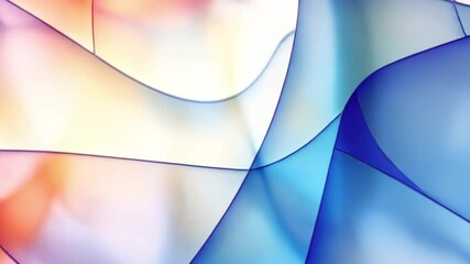 Aufkleber - Abstract Flow: An ethereal and captivating abstract design featuring soft, translucent layers of blue, orange, and pink hues, creating a dynamic and mesmerizing interplay of light and form.