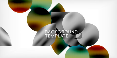 Poster - Color geometric shapes background shadow circles