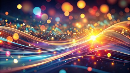 Poster - Captivating Dynamic Abstract Background Featuring Light Streaks and Glowing Waves for High-Quality 4k Video Footage with Enchanting Bokeh Effect