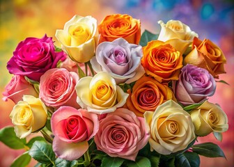 Poster - Captivating Product Photography of Blossoming Roses Flowers on a Soft Background for Elegant Floral Arrangements and Home Decor Inspirations