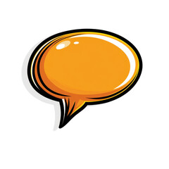 Poster - Bright Orange Speech Bubble Graphic with Glossy Finish for Communication