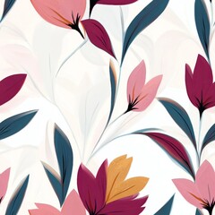 Wall Mural - Abstract flower seamless pattern background