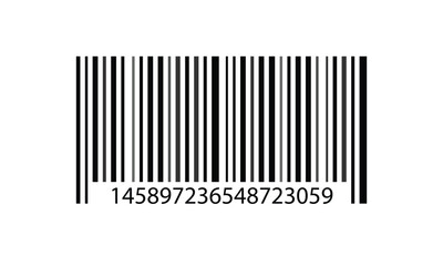 barcode vector icon or bar code scan label for product price tag, barcode vector icon with numbers. 