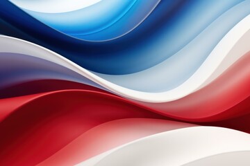 Aufkleber - Smooth curves create an abstract design with a patriotic color scheme