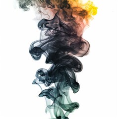 Poster - Colorful smoke forming abstract shapes on a white background