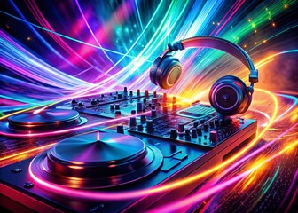 Poster - DJ Equipment Conceptual Photography: Abstract Soundscapes,  Mixing Console Art,  Electronic Music Gear, Studio Setup Aesthetics