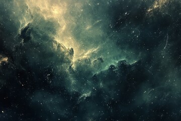 Poster - Warped space texture revealing cosmic forms and vibrant colors illuminating the darkness of the universe