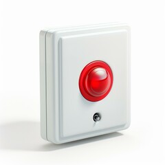 Poster - Emergency button activating an alarm or calling for help, representing safety and security measures