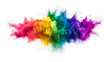 © MicroTee - abstract colorful powder splatter dust explosion isolated on white background paint