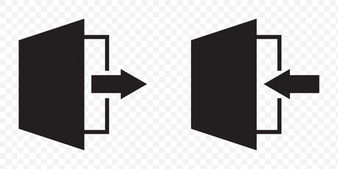 Poster - Login logout icon. Enter and exit icon. icons sign in and sign out app vector symbol logout and login, arrow and door icon exit and entry. eps 10.