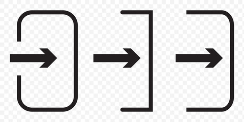 Poster - Login logout icon. Enter and exit icon. icons sign in and sign out app vector symbol logout and login, arrow and door icon exit and entry. eps 10.