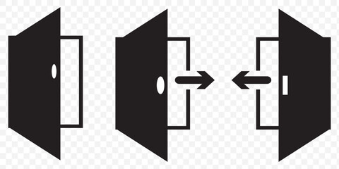 Poster - Login logout icon. Enter and exit icon. icons sign in and sign out app vector symbol logout and login, arrow and door icon exit and entry. eps 10.