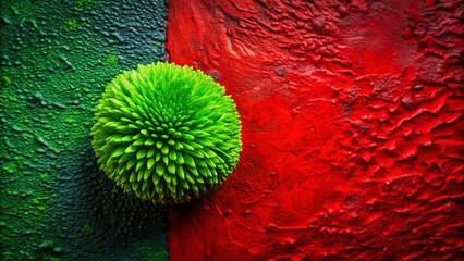 Poster - Green Red Background Abstract Art: Rule of Thirds Photography, Stunning Wallpaper, Digital Image, Creative Design, Artistic Composition