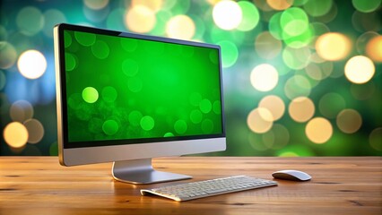 Poster - Green Screen Computer Setup Digital Photography Background