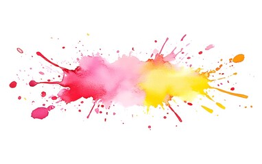 Poster - A vibrant watercolor splash featuring pink and yellow hues, ideal for creative designs.