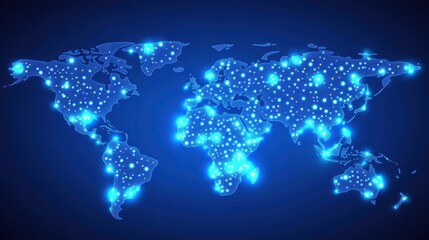 Poster - Digital Representation of Global Connectivity with Neon Lights