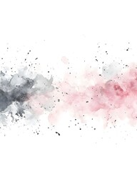 Poster - Abstract watercolor design featuring soft pink and gray hues with splashes.