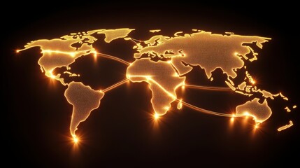 Poster - Global Network Connectivity with Glowing Dots and Lines Representation