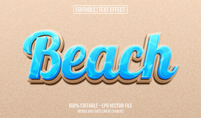 Wall Mural - beach editable text effect