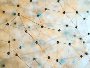 Poster - An abstract representation of interconnected nodes and lines, symbolizing networks or structures.