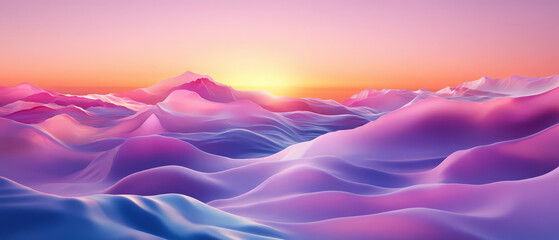 Wall Mural - a beautiful, colorful, and serene landscape with mountains