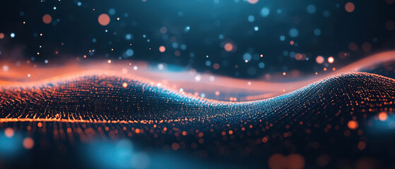 Wall Mural - A blurry image of a wave with orange and blue colors
