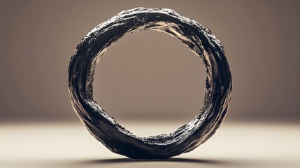 Poster - A textured circular sculpture displayed against a neutral background.