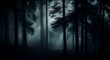 © hattaarshavin - A dark forest with faint moonbeams piercing through the fog, eerie yet calming