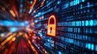 © Svfotoroom - A glowing digital lock icon on a screen is encircled by vibrant binary code, emphasizing the importance of cybersecurity in a tech-driven world