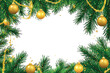 © Anaya - A Festive Christmas Decoration Frame Featuring Lights and Ornaments.