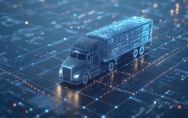 Poster - Global business logistics concept, advanced technology interface, seamless connections between partners worldwide, modern and futuristic design