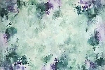 Poster - A soft watercolor abstract background featuring shades of green and purple.