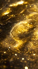 Poster - A shimmering, golden abstract image resembling a cosmic or celestial scene.