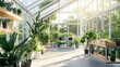 © Abab - A bright greenhouse filled with various plants, showcasing a serene indoor gardening space.