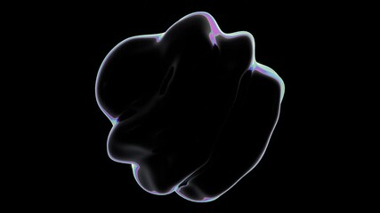 abstract 3d horizontal gradient pearl jewelry gasoline bubble blob shape metallic illuminated liquid