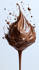 Poster - A chocolate dessert with a drizzle of chocolate sauce on top. The color of the year Mocha Mousse