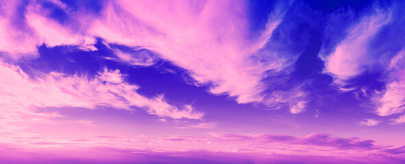 Wall Mural - purple-blue cloudy sky at sunset. future dusk trendy color. sky texture. abstract nature background.