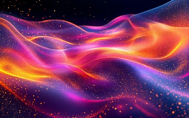 Poster - Futuristic abstract technology design with glowing fiber optic connections, illuminated data flows, and vibrant network lines, digital backdrop