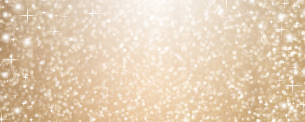 Wall Mural - abstract luxury gold background with bokeh light with star glitter and circle blinking with copy spa