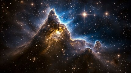 Wall Mural - Abstract space background featuring luminous nebulas and scattered galaxies. Swirling patterns of cosmic dust and glowing stars enhance the ethereal beauty.