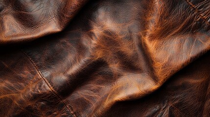 Poster - A leather jacket with a brown leather texture. The color of the year mocha mousse
