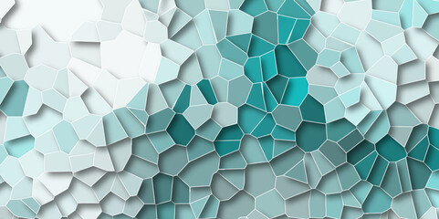 Fototapete - Colorful Broken Stained-Glass Background with white lines. Geometric Retro tiles pattern. polygonal texture. Stained floor design with crack stone. Artful decoration of stone cubes architectural