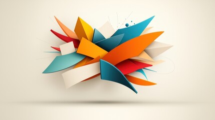 Poster - Vibrant Dynamic Abstract Shapes in Bright Colors