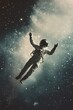 © EddieSnapix - An astronaut drifts through the vastness of space, surrounded by a stunning display of stars and distant galaxies. The scene captures the serenity and mystery of the universe