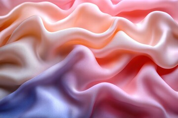 Poster - Smooth silk fabric in pastel shades displaying gentle shine and texture