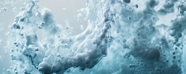 Aufkleber - Water splashing and forming bubbles in air with foam