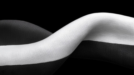 Poster - Wave graphic design in black and white flowing texture abstract