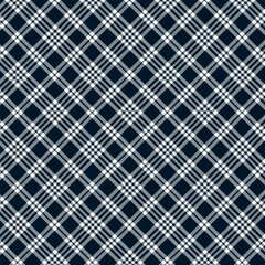 Wall Mural - Plaid with twill weave repeat pattern.Checkered tartan gingham seamless pattern in black and white.Geometric graphic vector illustration background design for fabric and prints.