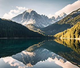 Wall Mural - lake and mountains